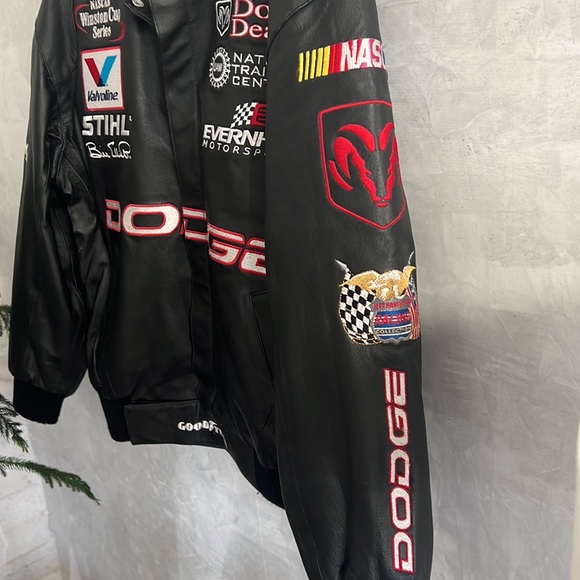 Jeff Hamilton -Bill Elliott NASCAR Winston Cup Series Dodge Leather Jacket - Picture 5 of 11